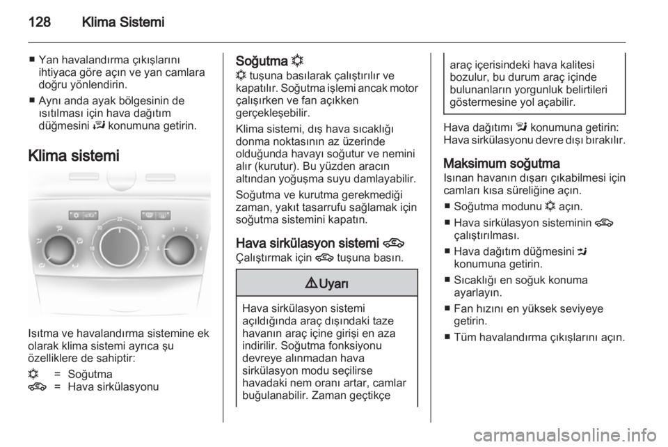 OPEL ASTRA H 2013  Sürücü El Kitabı (in Turkish) 