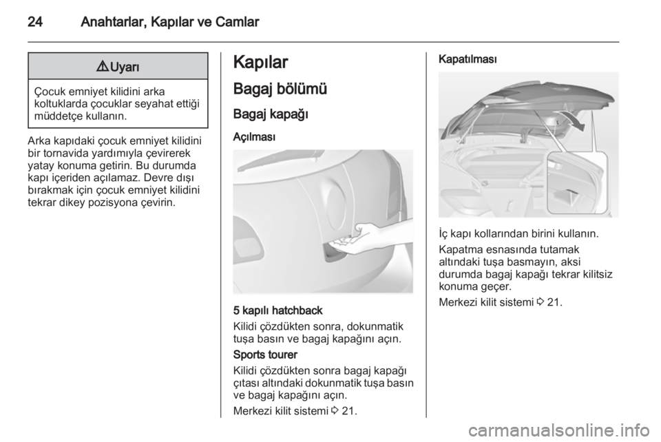 OPEL ASTRA J HB5 & ST 2012  Sürücü El Kitabı (in Turkish) 