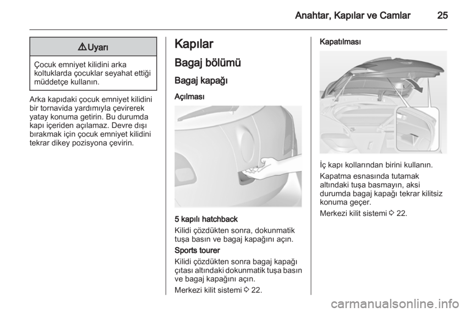 OPEL ASTRA J HB5 & ST 2012.5  Sürücü El Kitabı (in Turkish) 