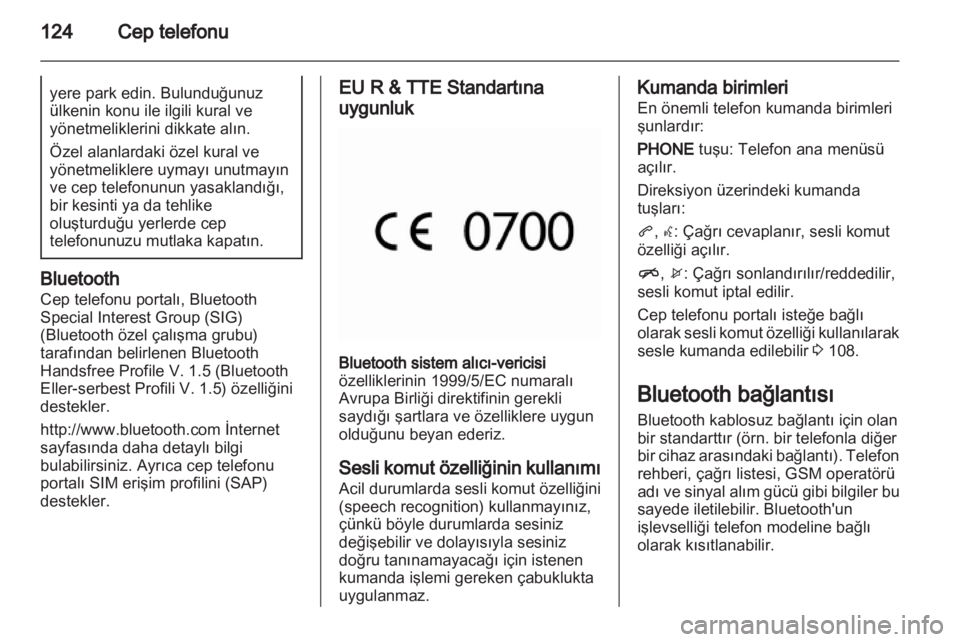 OPEL CASCADA 2013.5  Bilgi ve Eğlence Sistemi Kılavuzu (in Turkish) 