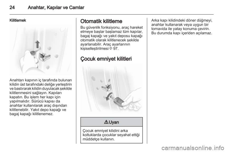 OPEL CORSA 2013.5  Sürücü El Kitabı (in Turkish) 