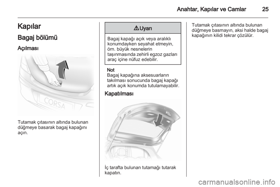 OPEL CORSA 2013.5  Sürücü El Kitabı (in Turkish) 