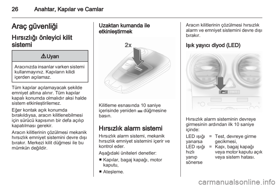 OPEL CORSA 2013.5  Sürücü El Kitabı (in Turkish) 