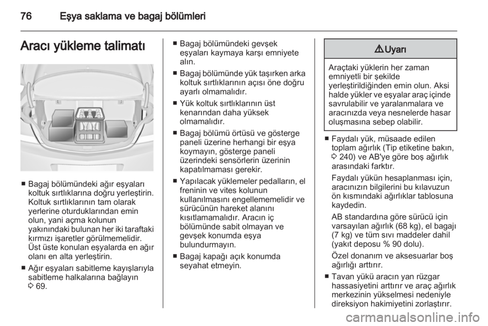 OPEL INSIGNIA 2012.5  Sürücü El Kitabı (in Turkish) 
