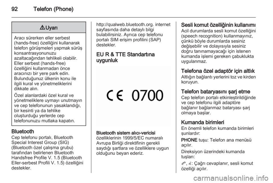OPEL MERIVA 2011  Bilgi ve Eğlence Sistemi Kılavuzu (in Turkish) 