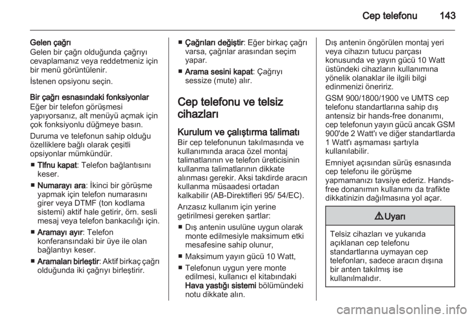 OPEL MERIVA 2012  Bilgi ve Eğlence Sistemi Kılavuzu (in Turkish) 