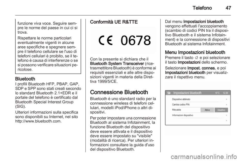 OPEL ADAM 2013  Manuale del sistema Infotainment (in Italian) 