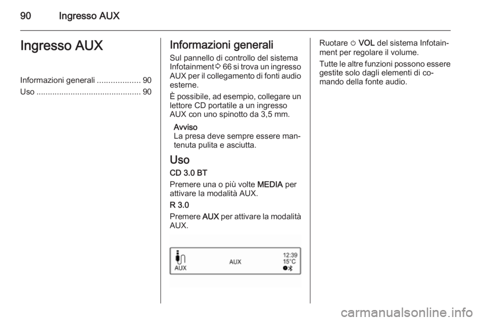 OPEL ADAM 2015.5  Manuale del sistema Infotainment (in Italian) 90Ingresso AUXIngresso AUXInformazioni generali...................90
Uso .............................................. 90Informazioni generali
Sul pannello di controllo del sistema
Infotainment  3 66