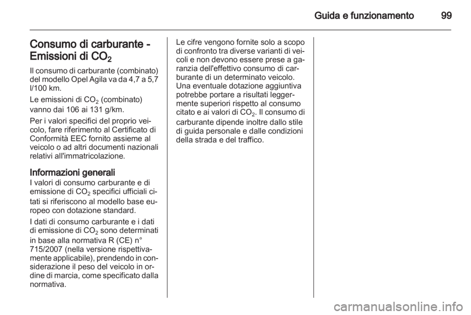 OPEL AGILA 2012.5  Manuale di uso e manutenzione (in Italian) 