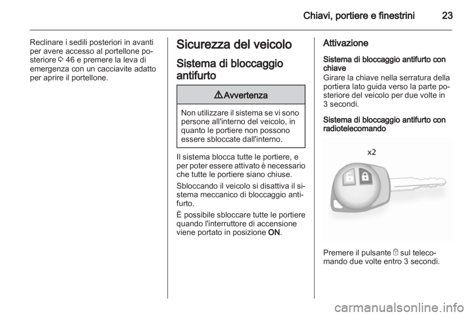 OPEL AGILA 2012.5  Manuale di uso e manutenzione (in Italian) 