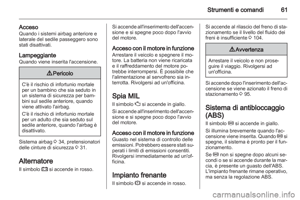 OPEL AGILA 2012.5  Manuale di uso e manutenzione (in Italian) 
