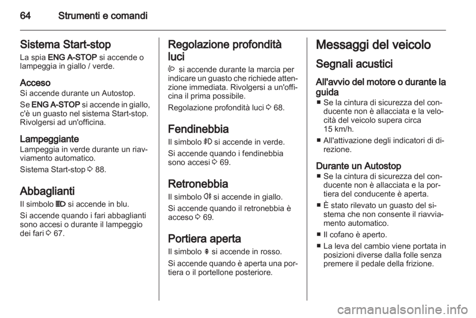 OPEL AGILA 2012.5  Manuale di uso e manutenzione (in Italian) 
