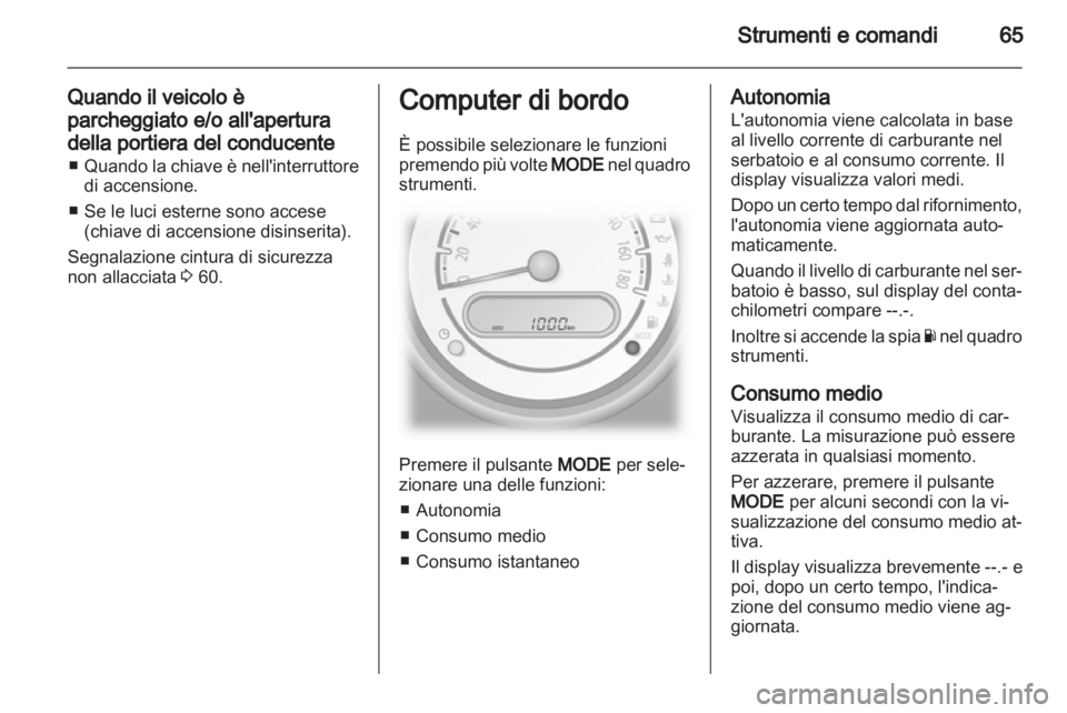 OPEL AGILA 2012.5  Manuale di uso e manutenzione (in Italian) 