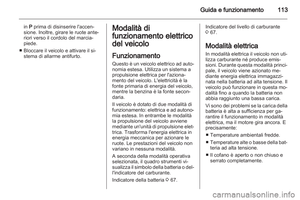 OPEL AMPERA 2012.5  Manuale di uso e manutenzione (in Italian) 