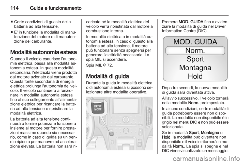 OPEL AMPERA 2012.5  Manuale di uso e manutenzione (in Italian) 