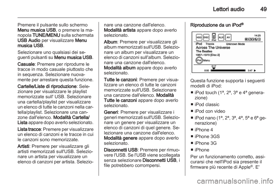 OPEL AMPERA 2013  Manuale del sistema Infotainment (in Italian) 