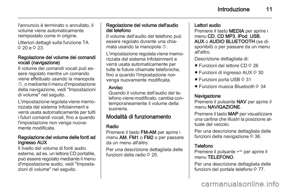OPEL ANTARA 2012  Manuale del sistema Infotainment (in Italian) 
