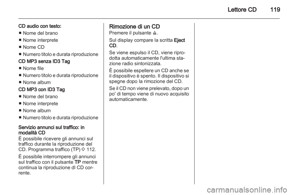 OPEL ANTARA 2012  Manuale del sistema Infotainment (in Italian) 