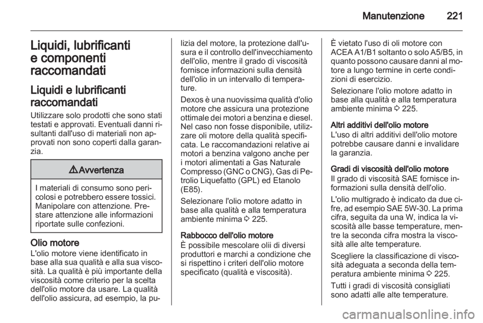 OPEL ASTRA H 2011.5  Manuale di uso e manutenzione (in Italian) 