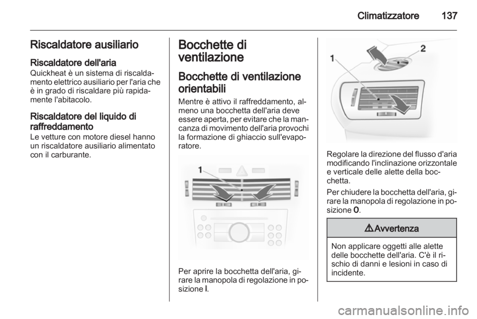 OPEL ASTRA H 2012  Manuale di uso e manutenzione (in Italian) 