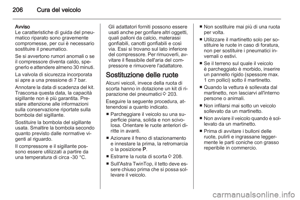 OPEL ASTRA H 2012  Manuale di uso e manutenzione (in Italian) 