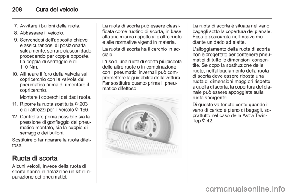 OPEL ASTRA H 2012  Manuale di uso e manutenzione (in Italian) 