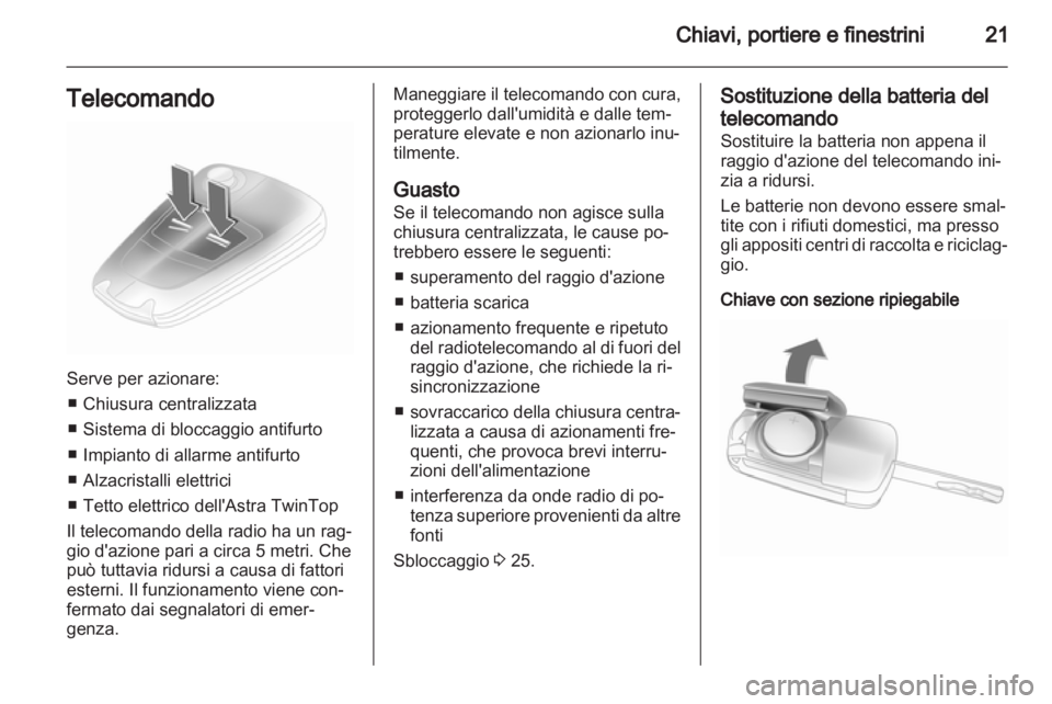 OPEL ASTRA H 2012  Manuale di uso e manutenzione (in Italian) 