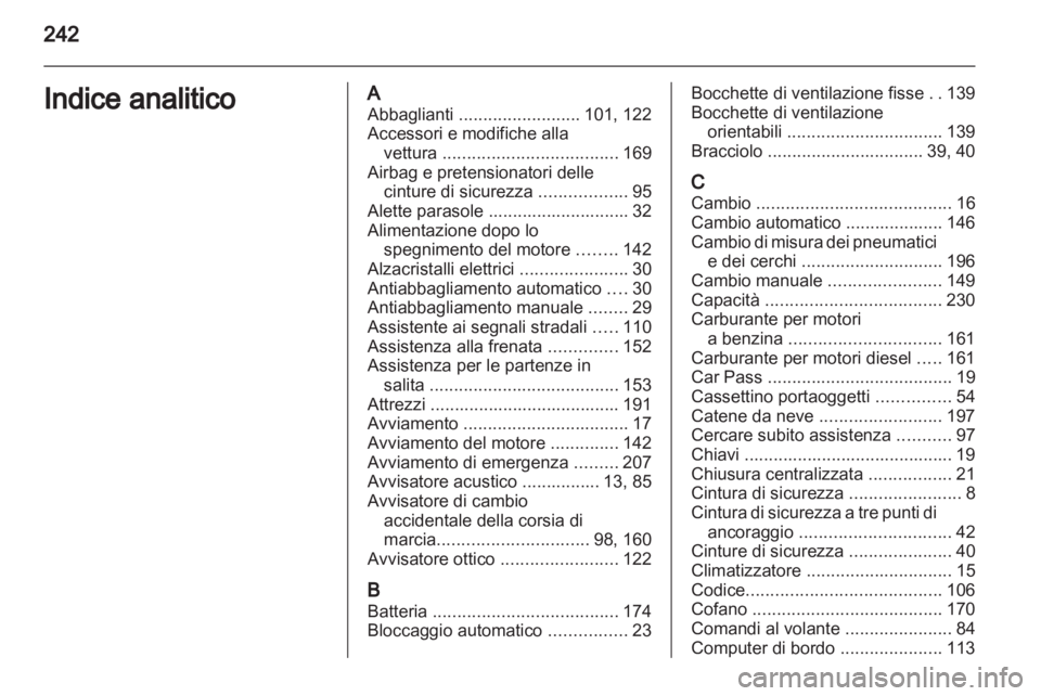 OPEL ASTRA J 2011  Manuale di uso e manutenzione (in Italian) 