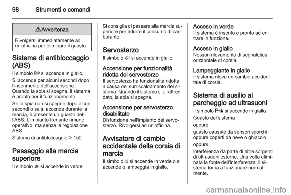 OPEL ASTRA J 2011  Manuale di uso e manutenzione (in Italian) 
