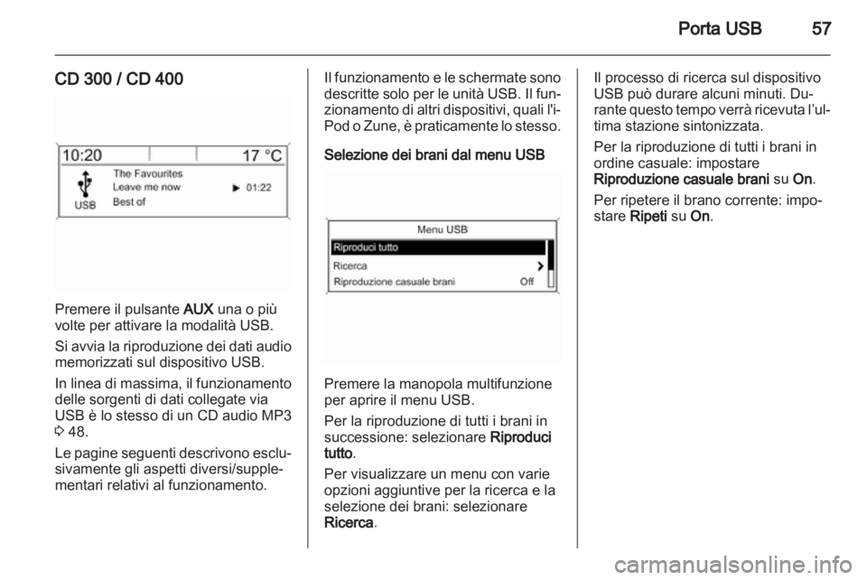 OPEL ASTRA J 2012  Manuale del sistema Infotainment (in Italian) 