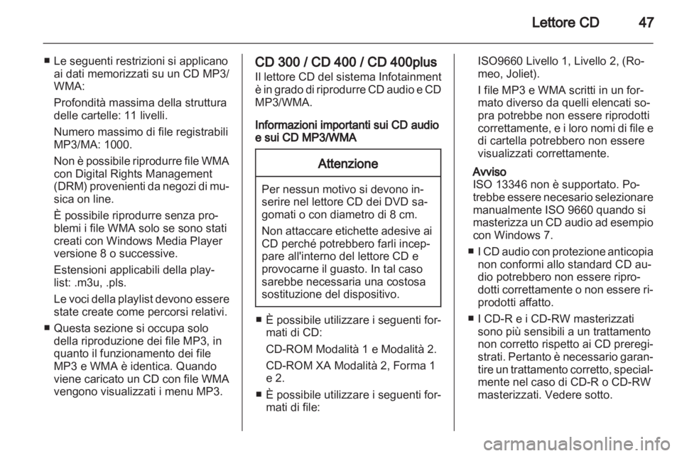 OPEL ASTRA J 2013.5  Manuale del sistema Infotainment (in Italian) 