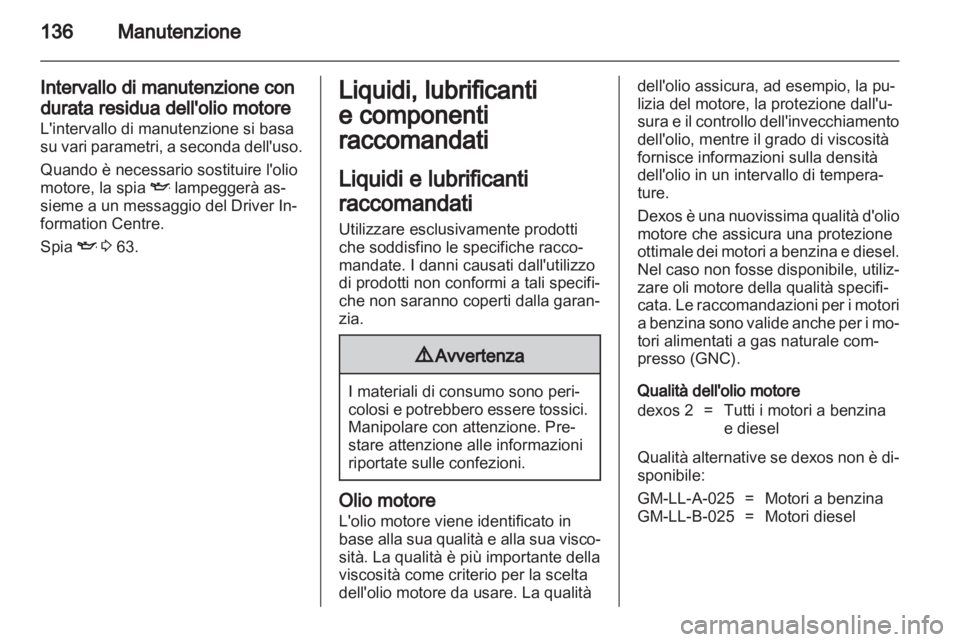 OPEL COMBO D 2012  Manuale di uso e manutenzione (in Italian) 