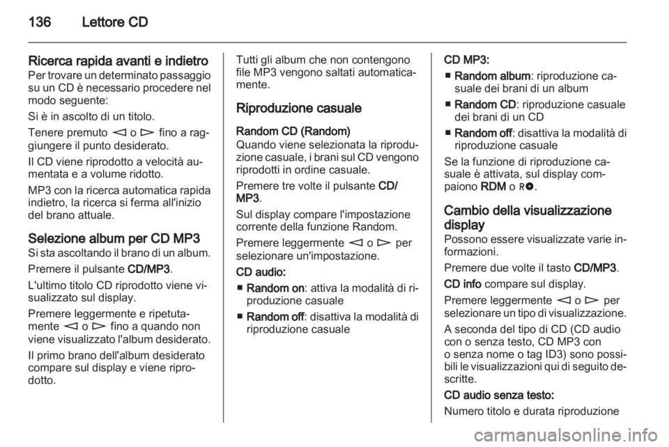OPEL CORSA 2010.5  Manuale del sistema Infotainment (in Italian) 