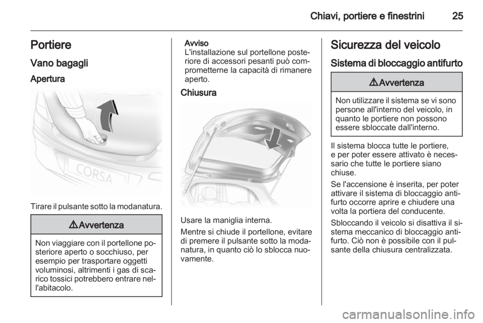 OPEL CORSA 2010.5  Manuale di uso e manutenzione (in Italian) 