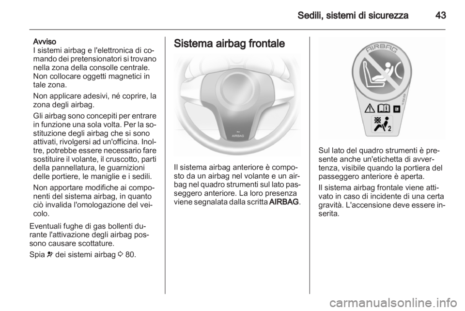 OPEL CORSA 2012  Manuale di uso e manutenzione (in Italian) 