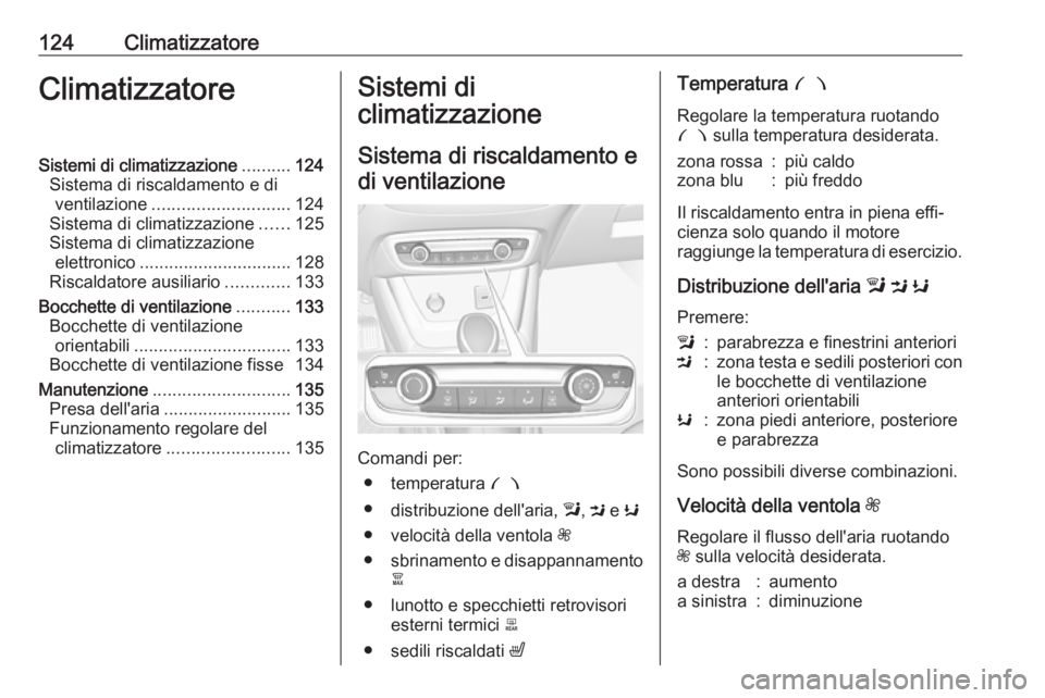 OPEL CROSSLAND X 2018 Manuale di uso e manutenzione (in Italian) 124ClimatizzatoreClimatizzatoreSistemi di climatizzazione..........124
Sistema di riscaldamento e di ventilazione ............................ 124
Sistema di climatizzazione ......125
Sistema di clima OPEL CROSSLAND X 2018 Manuale di uso e manutenzione (in Italian) 124ClimatizzatoreClimatizzatoreSistemi di climatizzazione..........124
Sistema di riscaldamento e di ventilazione ............................ 124
Sistema di climatizzazione ......125
Sistema di clima