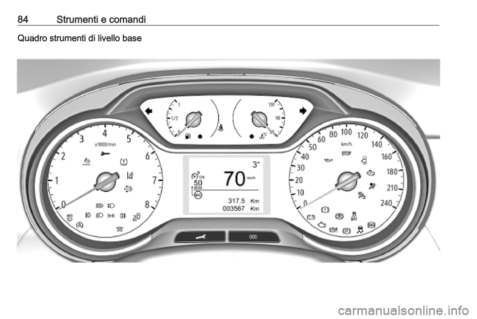 OPEL CROSSLAND X 2019  Manuale di uso e manutenzione (in Italian) 84Strumenti e comandiQuadro strumenti di livello base 