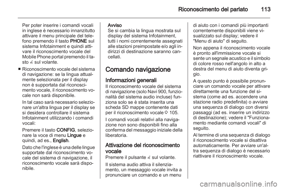 OPEL INSIGNIA 2013  Manuale del sistema Infotainment (in Italian) 