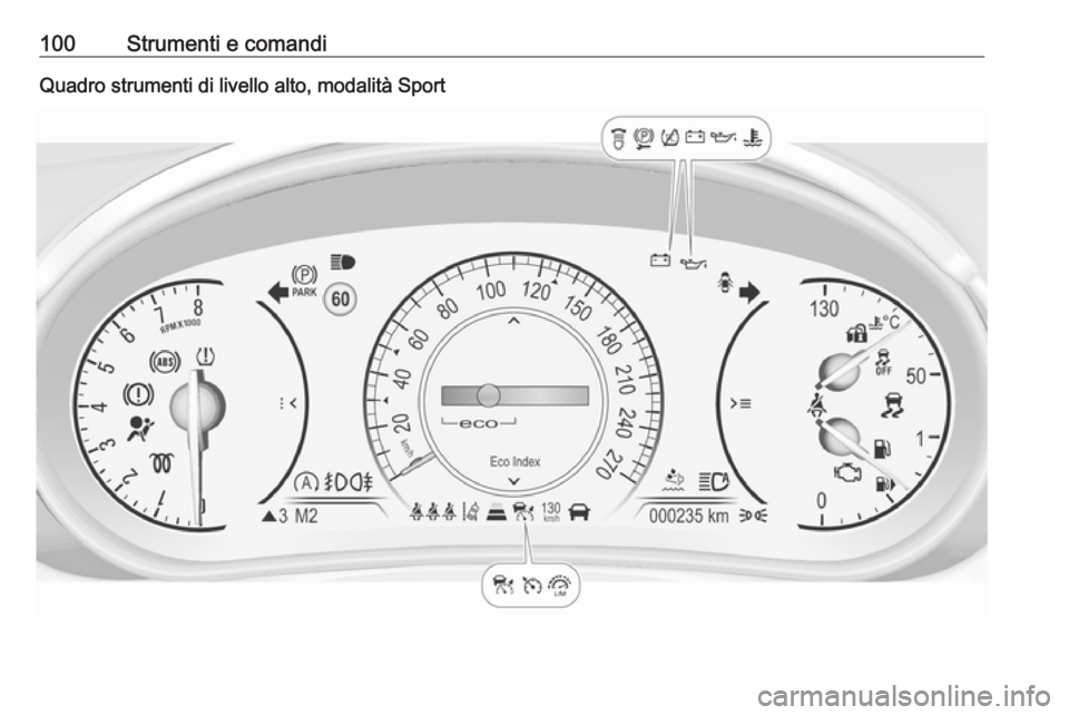 OPEL INSIGNIA 2016  Manuale di uso e manutenzione (in Italian) 100Strumenti e comandiQuadro strumenti di livello alto, modalità Sport 