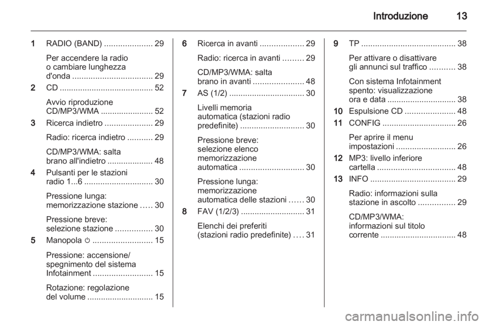 OPEL MERIVA 2012  Manuale del sistema Infotainment (in Italian) 