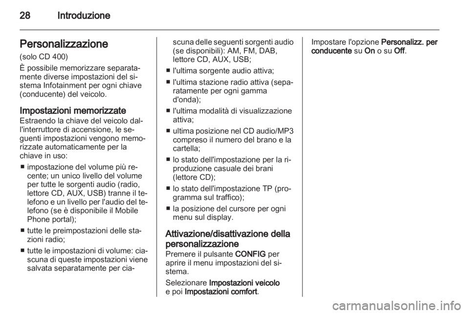 OPEL MERIVA 2012  Manuale del sistema Infotainment (in Italian) 