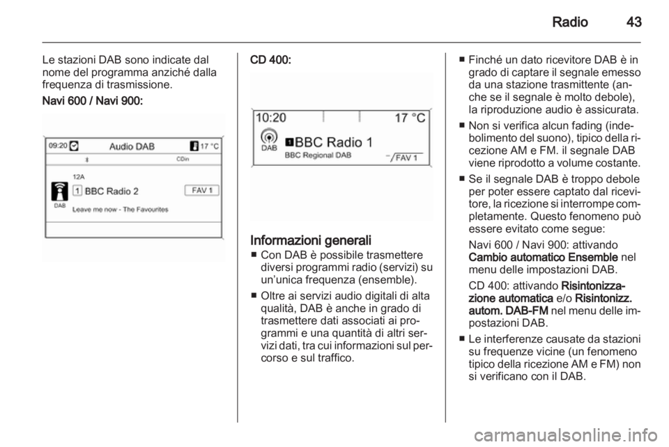 OPEL MERIVA 2012  Manuale del sistema Infotainment (in Italian) 