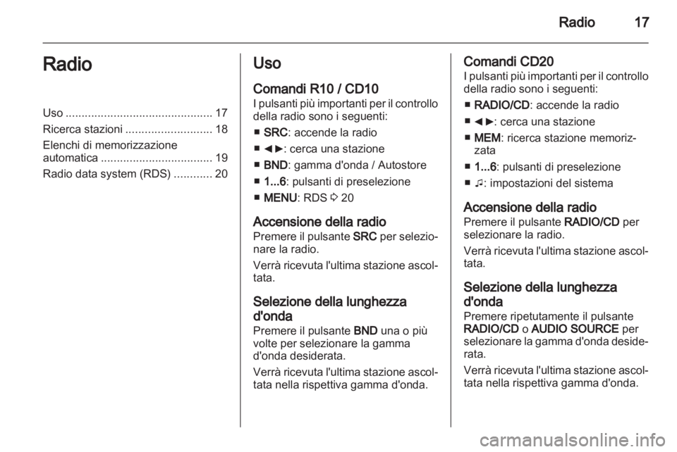 OPEL VIVARO 2011.5  Manuale del sistema Infotainment (in Italian) 