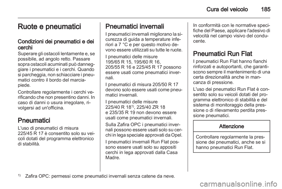 OPEL ZAFIRA 2011  Manuale di uso e manutenzione (in Italian) 