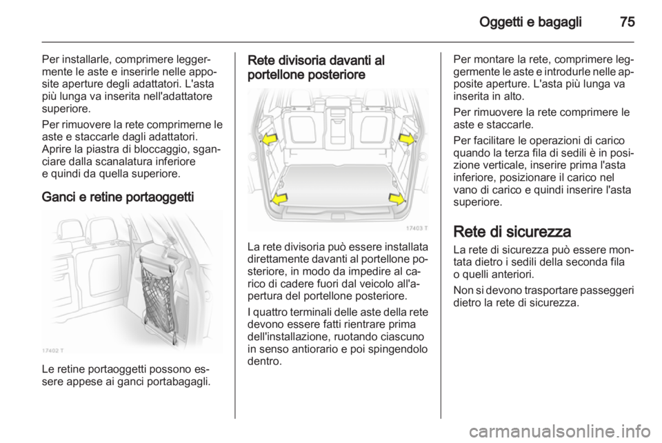OPEL ZAFIRA 2011  Manuale di uso e manutenzione (in Italian) 