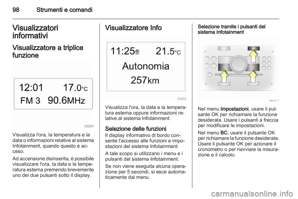 OPEL ZAFIRA 2011  Manuale di uso e manutenzione (in Italian) 
