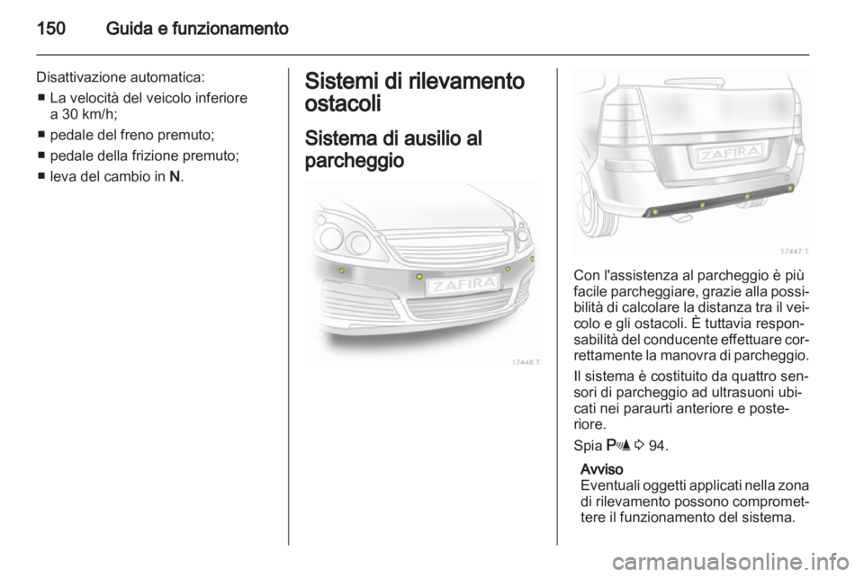 OPEL ZAFIRA 2012  Manuale di uso e manutenzione (in Italian) 
