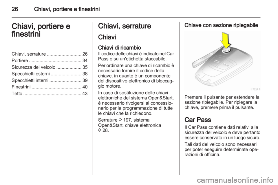 OPEL ZAFIRA 2013  Manuale di uso e manutenzione (in Italian) 