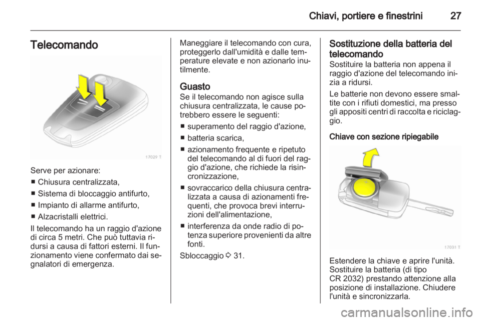 OPEL ZAFIRA 2013  Manuale di uso e manutenzione (in Italian) 