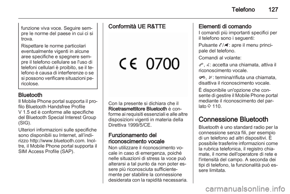 OPEL ZAFIRA C 2013.5  Manuale del sistema Infotainment (in Italian) 